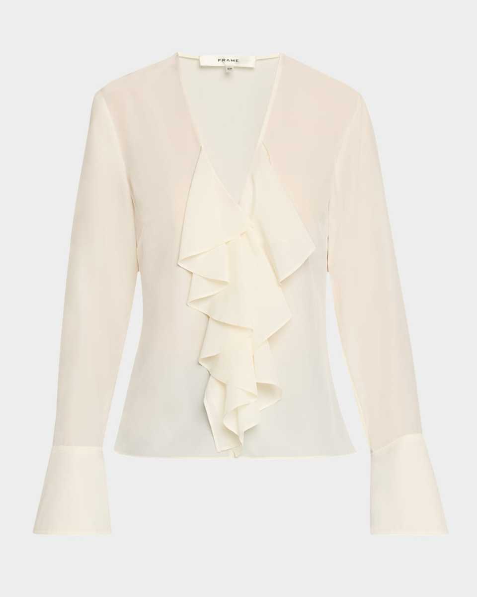 Ruffled V-Neck Blouse
